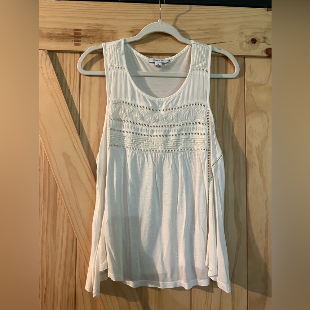 O’Neill White Tank with embroidery detail - M
